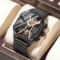 【versatile style】【Very good-looking】New multifunction men's watch from Swiss brand with super bright LED backlight quartz movement. 