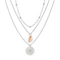 【Good sharing!】Bohemian Style Shell Hollow Round Bead Combination Multi-layer Necklace Hollow Round Carved Three-layer Necklace Female. 