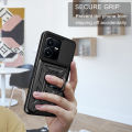Vantime for vivo Y22 Y22s Case Stand Slide Lens Cover Shockproof Hard Phone Back Casing. 