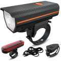 Rechargeable bicycle light with electric bell, super bright mountain bike light, night riding horn light, 2-in-1 with tail light set. 