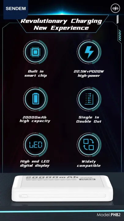Sendem%20PH82%2022.5W%20Super%20Fast%20Charging%20PD20W%20LED%20Display%2020000mah%20Powerbank%20-%20Image%204