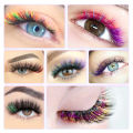 Colorful Ombre Colored Eyelash Extension Individual Lashes Faux Mink Mix Color Volume Lash Purple Blue Pink White Gradient Cilio. 
