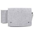 OUMERY Bedside Organizer, Felt Bed Storage with Tissue Box and Water Bottle Holder, Magazine Phone Tablet - Light Gray. 