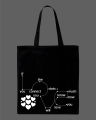 "Connect The Dots" Love Quote printed Tote Bag– Black & White. 