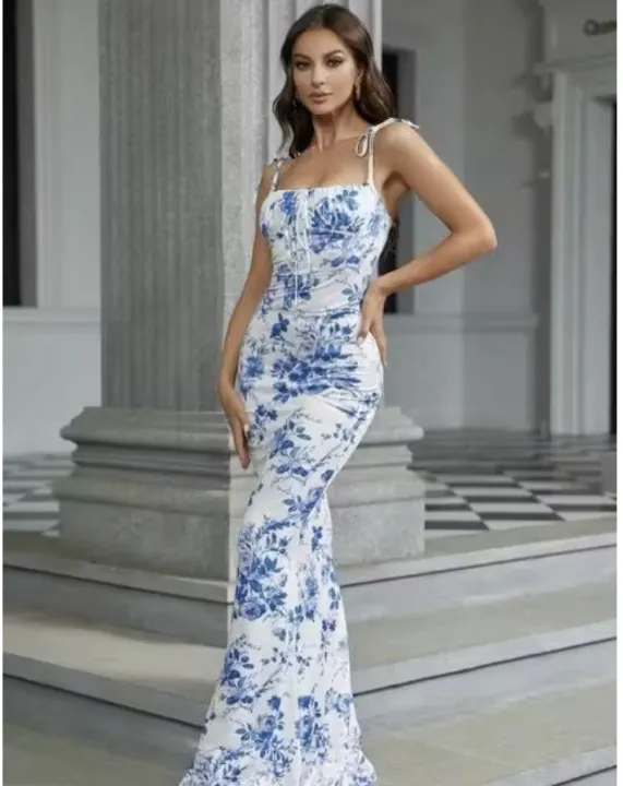 Claire%20Nepal%20Blue%20Floral%20Bodycon%20Maxi%20Dress%20for%20Women%20%7C%20Sleeveless%20Dress%20%7C%20Elegant%20Party%20Wear%20-%20Image%202