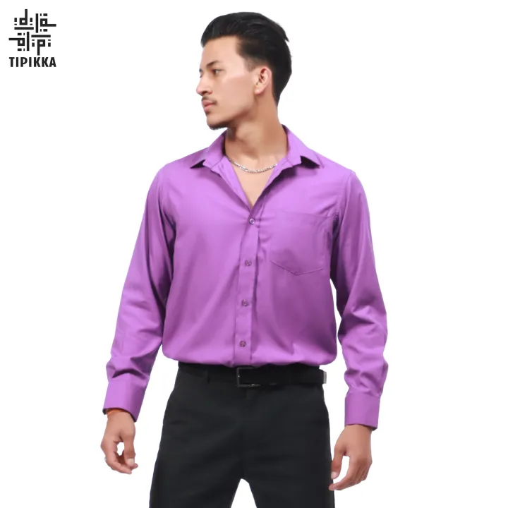 Tipikka%20Royal%20Purple%20Color%20Cotton%20Feel%20Full%20Sleeve%20Plain%20Formal%20Shirt%20For%20Men%20-%20Image%202