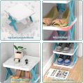 Colorful 4-Tier Stackable Shoe Rack: Organize in Style. 