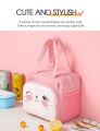 Cute Thermal Insulated Lunch Bags with Outer Zipper Pocket and Side Bottle Holder. 