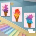 Discounts Ice Cream Canvas Art Poster Colorful Icecream Canvas Painting Wall Art Picture Prints Home Decor Dining Room Bar Wall Decoration. 