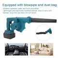 Rechargeable 2-in-1 Blowing and Suction Leaves Dust Collector High Power Cordless Electric Air Blower Multifunctional Portable Vacuum Cleannig Blower Home and Car Cleaning Accessory. 