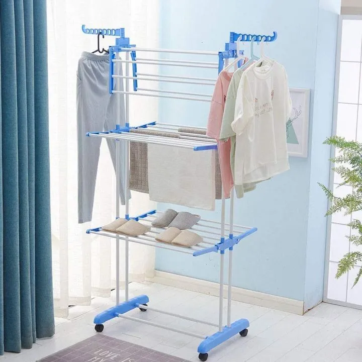 3%20Layer%20Cloth%20Drying%20Stand%20Hanger%20Organizer%20Shelf%20Space%20Saving%20Laundry%20Clothes%20Dryer%20For%20Home%20Bedroom%20Balcony%20Apartment%20With%20Breaking%20Wheels%20-%20Image%202