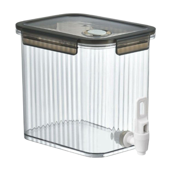 (GGBR) Small Beverage Dispenser Plastic Refrigerator Beverage Dispenser Water Tank Iced Milk Lemonade 3.5L Container