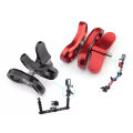 2 pcs Camera Accessory Diving Lights Ball Butterfly Clip Arm Clamp Mount Aluminum for Hero 3+/4/5 Gitup SJ6000 Camera - Black & Red. 