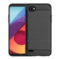 lthmy for LG Q6 plus Case Carbon Fiber TPU Soft Silicone Back Cover Armor Phone Case Casing. 