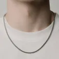 Simple Silver Plated Necklace For Men | Fashion Metal/Alloy Material Minimalist Chain Necklace For Men. 