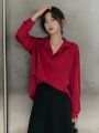 Basic Plain Formal Shirt for Women Short Sleeve Slim Fit Business Casual Top in Classic Colors. 