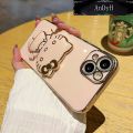 AnDyH Casing For Samsung galaxy M51 Case Cartoon Fashion Hello Kitty Plating Reversible Mirror Folding Stand Phone Case Shockproof Phone Casing Full Lens Cover Camera protective Softcase. 
