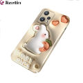 Jizetin for Realme 9 Pro / OnePlus Nord CE 2 Lite 5G Back Cover Cute Rabbit Luxury Slim Hard Crashproof Mobile Phone Case. 