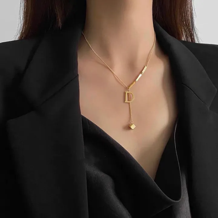 Enacolor%2018K%20Plated%20Stainless%20Steel%20Initial%20Necklaces%20Letter%20Pendant%20for%20Accessories%20-%20Image%203