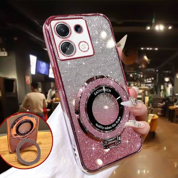 Ladies%20Shell%20Bag%20Protector%20Girl%20Shiny%20With%20Back%20Cover%205GPlusPro13Pro13Note/Note%20Redmi%20Xiaomi%20for%2013/Note+4G%20Bracket%20Luxury%20Gradient%20Plating%20Glitter%20Ultra%20Thin%20Phone%20Transparent%20Soft%20Silicone%20-%20Image%202