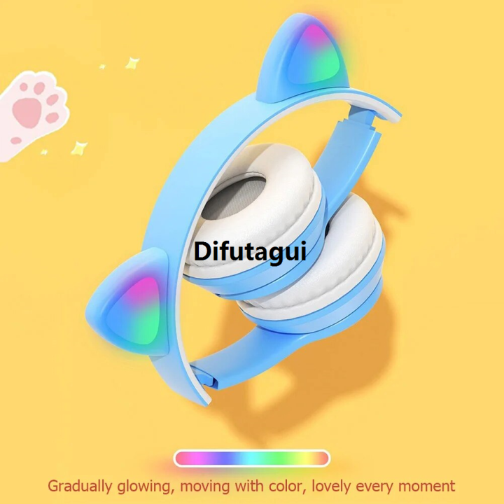 Difutagui%20New%20specials%20Cute%20Cat%20Ear%20Headphones%20with%20RGB%20LED%20Light%20Wireless%20Headset%20Original%20Kids%20Girls%20Stereo%20Phone%20Music%20Bluetooth%20Headset%20PC%20Gamer%20Gift%20-%20Image%204
