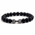 New specials 【Funny Bunny Toy Store】（NEW）1Pc Volcanic Stone Beaded Matte Barcelets Dumbbell Beads Couple Bracelet Fashion Jewelry Bangles For Women Men. 
