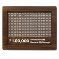 Wooden Money Piggy Bank, Money Saving Box | 100000 Rupees Goal Tracker | Cash Collection Bank for Kids and Adults. 