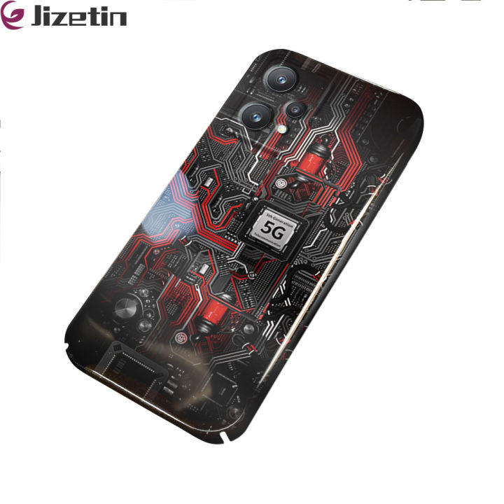 Jizetin for Realme 9 Pro / OnePlus Nord CE 2 Lite 5G Back Cover Tech Chip Luxury Slim Hard Crashproof Mobile Phone Case