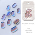 10PCS Ice cube Shape Nail Art Shiny Diamond Aurora Crystals Rhinestones 3D Strass Charm Glass Manicure Nail Accessories Gem. 
