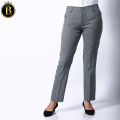 Boss Lady Single Breasted Classic Grey Formal Coat and Pant Set For Women. 