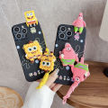 Patrick Star Casing iPhone 16 15 Pro Max 15 Pro 15 Plus 15 14 Pro Max 14 Pro 14 Plus 14 Cartoon SpongeBob SquarePants Lanyard Strap Silicone Shockproof Phone Case. 