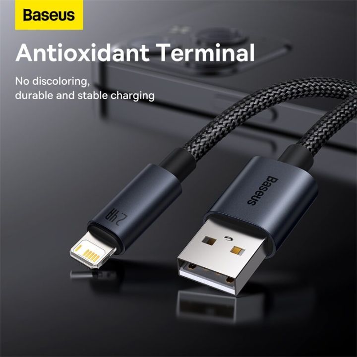 Baseus%202.4A%20USB%20Fast%20Charging%20Cable%20for%20iPhone%2013%2012%2011%20Pro%20Max%20XR%20X%20Mini%208%207%206s%206%205%20Plus%20SE%20USB%20Data%20Sync%20Cable%201M%20-%20Image%206