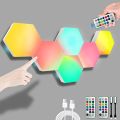 Pack of 2 Hexagon Lights 5 Inch Large Size Remote Control RGB 13 Colors Honeycomb Led Wall Lights DIY Modular Touch Lamp. 