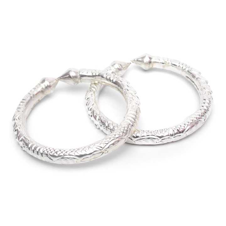 Pattern Design Pair Silver Plated Kalli For Women