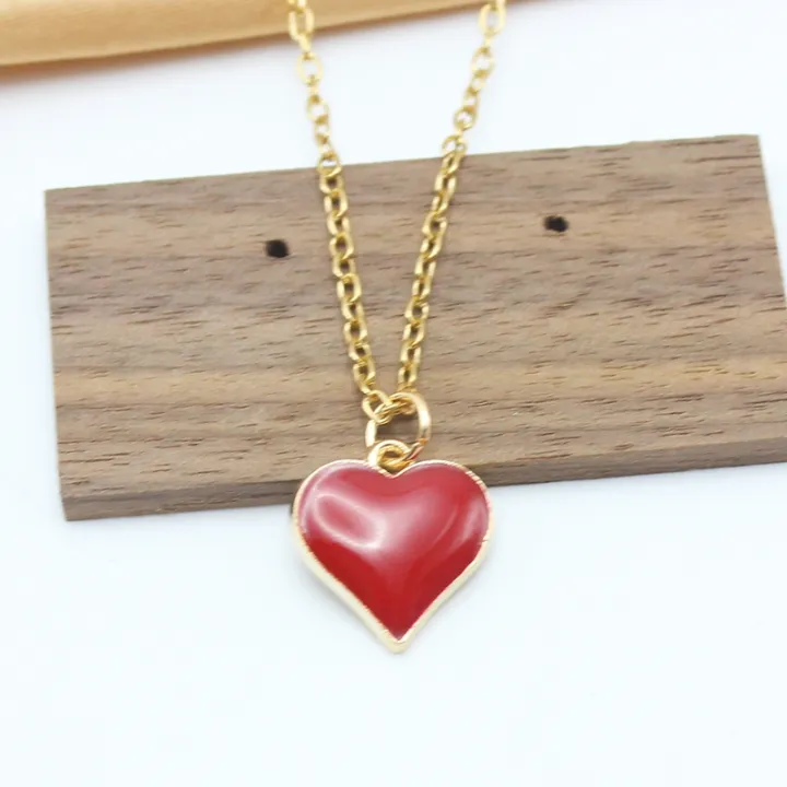 Yuanyan%20Red%20Color%20Heart%20Pendant%20Chain%20Necklace%20For%20Women%20Punk%20Minimalist%20Tiny%20Clavicle%20Collar%20Jewelry%20Wholesale%20Hiphop%20Wedding%20Gift%20-%20Image%204