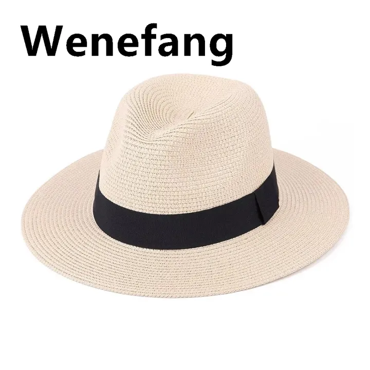 Wenefang%201pc%20Summer%20Women's%20Fashion%20Straw%20Hat%20Panama%20Style%20New%20style%20Sun%20Hat,%20Beach%20Vacation%20Travel%20Beach%20Hat%20-%20Image%205