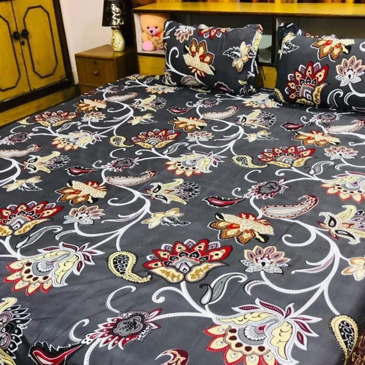 King%20Size%20Grey%20Bedsheet%20And%202%20Pillowcover%20-%20Image%203