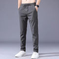 Summer Ice Silk Pants Men's Trousers Slim-fit Elastic Thin Korean Style Fashionable Japanese Style New Trendy Brand Casual Pants Cross-Border. 