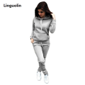 Linguolin Casual Tracksuit Women's Clothing Two-piece Tracksuit Plus Size Sets Warm suit for women Workout Set Top Pants. 