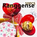 Ranggense Luxury 50pcs Red Heart Bow Lollipop Decorating Cards For Valentine's Day Wedding Birthday Party Supplies Candy Decorations Favors Gift. 