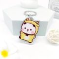 Mobile Phone Bag Keychain Acrylic Super Cute Couple Keychain Cartoon Animal Bubu Dudu Panda Bear Keyring Kawaii Sweet Cute Cartoon Bubu Dudu Key Chain Car Keyring. 