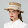 Casual Boho Flat Top Straw Hat Wide Brim Visor Weave Hat Breathable UV Protection Cap Holiday. 