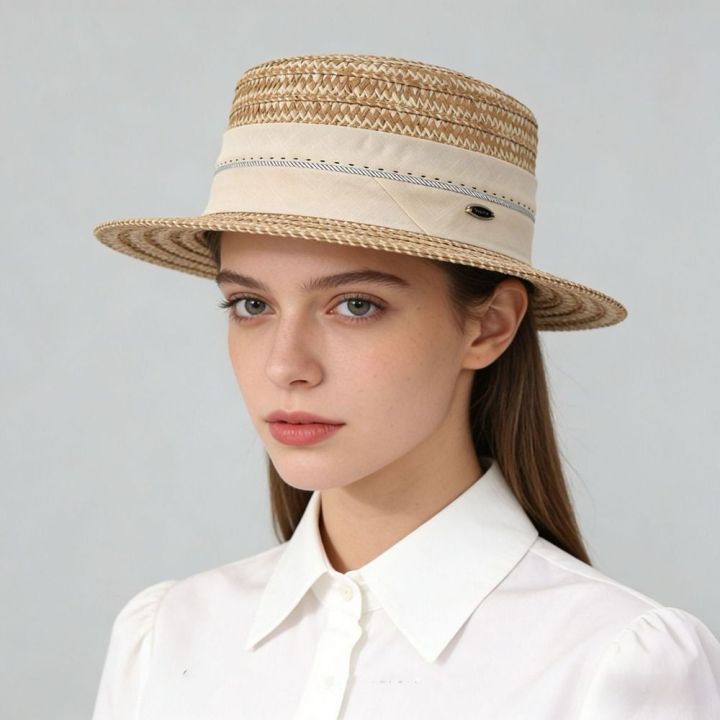 Casual%20Boho%20Flat%20Top%20Straw%20Hat%20Wide%20Brim%20Visor%20Weave%20Hat%20Breathable%20UV%20Protection%20Cap%20Holiday%20-%20Image%208