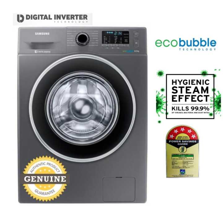 Samsung%20Ww81J54E0Bx%20-%208Kg%20Fully%20Automatic%20Front%20Loading%20Washing%20Machine%20With%20Eco%20Bubble%20&%20Hygiene%20Steam%20Wash%20-%20Image%202