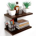 kamakhya Wall Mounted Decorative Shelf Stand Racks Tier 2 Teak. 