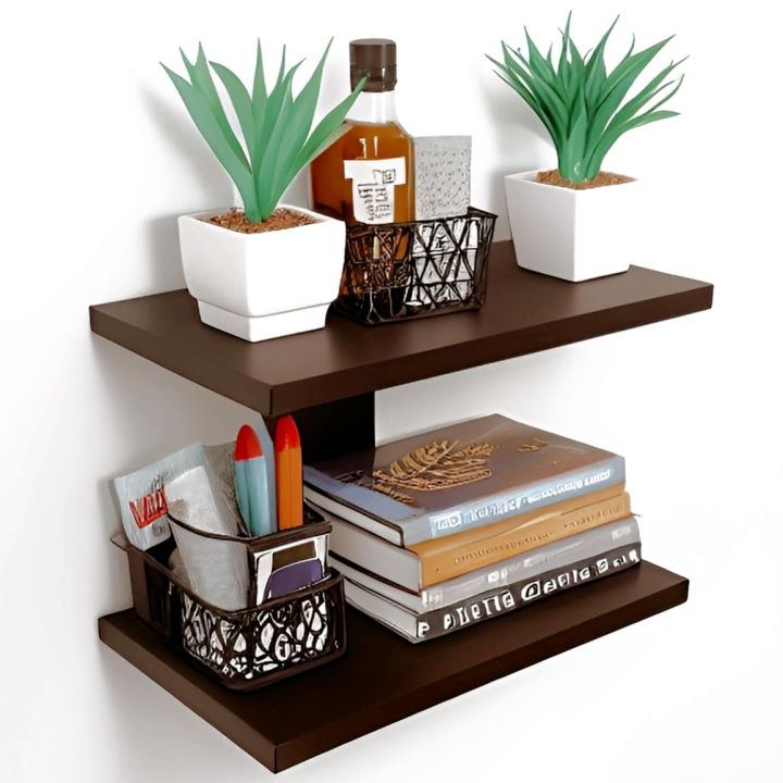 kamakhya%20Wall%20Mounted%20Decorative%20Shelf%20Stand%20Racks%20Tier%202%20Teak%20-%20Image%204