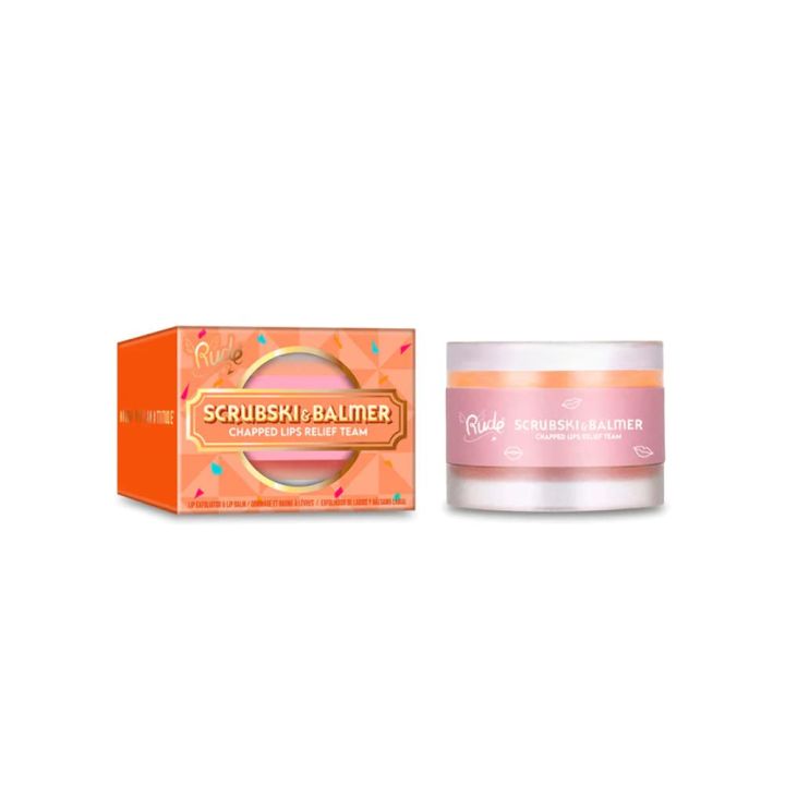 Rude Cosmetics Scrubski & Balmer Lip Exfoliator and Lip Balm - Orange