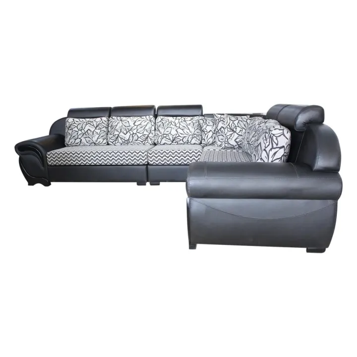 Sunrise%20Furniture%20Hs-55%20L-Shape%20Wooden%206%20Seater%20Sectional%20Sofa%20-%20Black%20-%20Image%202