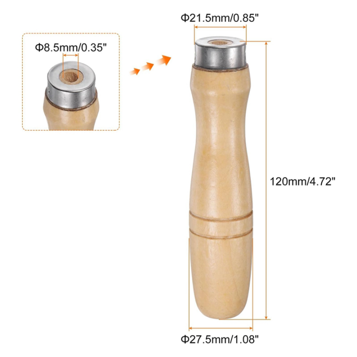 JAERBEE%206pcs%20Wooden%20File%20Handle%20Round%20Hole%20Ergonomic%20Handles%20with%20Metal%20Collar%20for%208inch%20Metal%20Files%20-%20Image%203