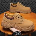 Spring Men's Shoes New breathable Martin boots men's trendy all-match non-slip wear-resistant short boots casual workwear safety shoes men. 